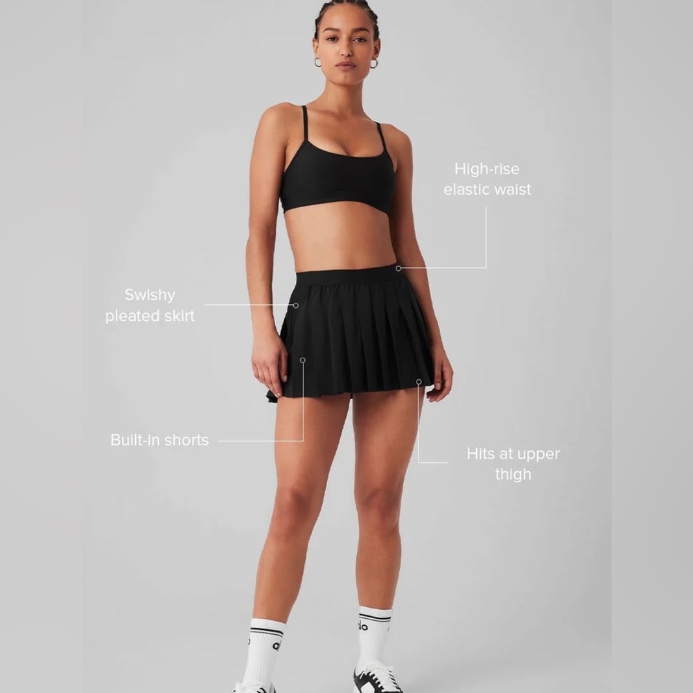 ALO Yoga White Varsity Tennis Skirt - Picture 7 of 10